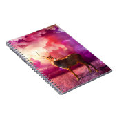 Carnet Bague de cerf à queue blanche en nuages roses (Côté Droit)