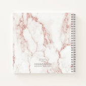 Carnet Bague en métal brossé avec paillettes de marbre ro (Dos)