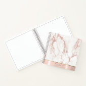 Carnet Bague en métal brossé avec paillettes de marbre ro (Intérieur)