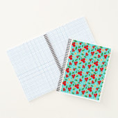 Carnet Baies Rouges Joyeuses & Motif de Fleurs Minuscules (Intérieur)