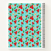 Carnet Baies Rouges Joyeuses & Motif de Fleurs Minuscules (Dos)