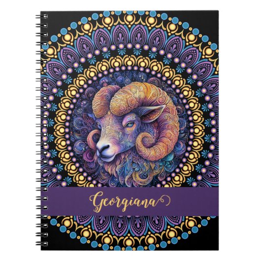 Carnet Baies Whimsical personnalisées Zodiac Dot Mandala (Devant)