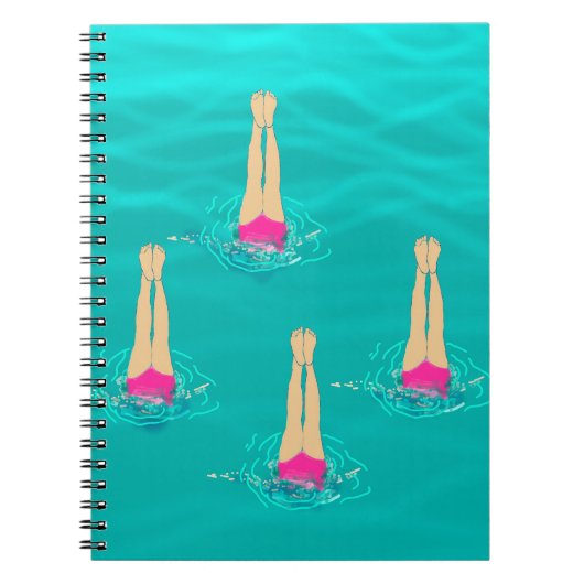 Carnet Baigneurs Artistiques Nageant Sous L'Eau (Devant)