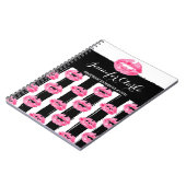 Carnet Baiser de lèvres de rose de distributeur de rouge (Côté gauche)