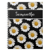 Carnet Baisers blancs sur noir avec nom personnalisé (Devant)