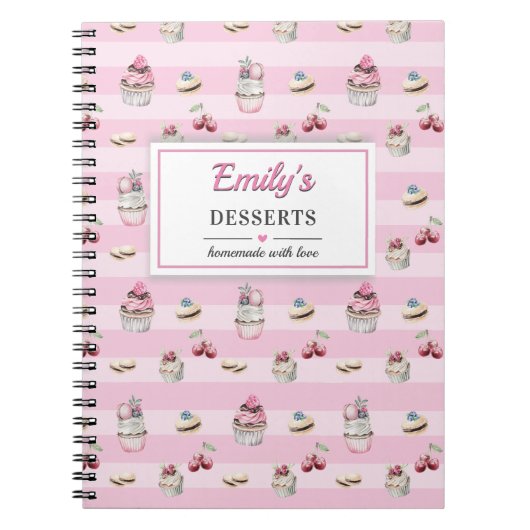Carnet Baker Baking Sweet Dessert Blank Recipe Kitchen (Devant)