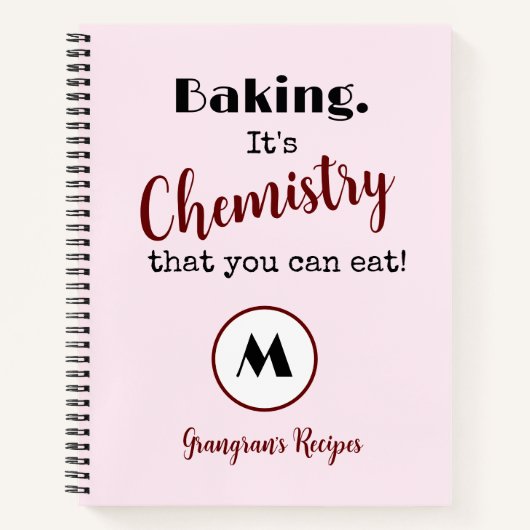 Carnet Baking C'est de la chimie Monogramme Recettes (Devant)