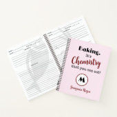 Carnet Baking C'est de la chimie Monogramme Recettes (Intérieur)