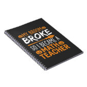 Carnet Balai d'Halloween de professeur de maths drôle (Côté Droit)