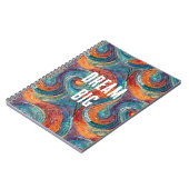 Carnet Balayage bleu rouge orange (Côté gauche)