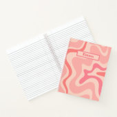 Carnet Balayage liquide rétro Abstrait Motif rose vif (Intérieur)