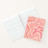 Carnet Balayage liquide rétro Abstrait Motif rose vif (Intérieur)