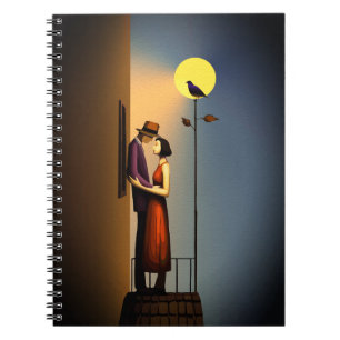 Carnet Balcon au Clair de Lune Romantique – Amour Noir Vi