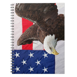 Carnet Bald Eagle avec le drapeau américain