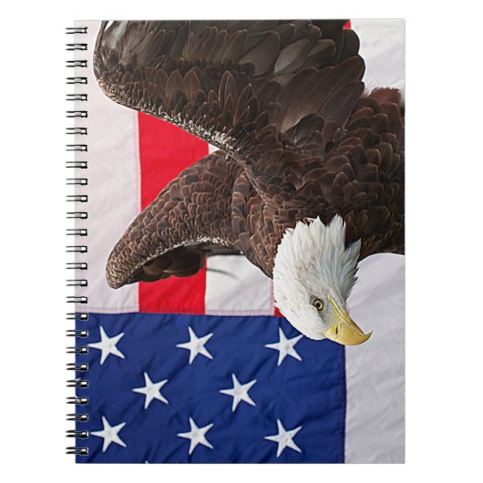 Carnet Bald Eagle avec le drapeau américain (Devant)