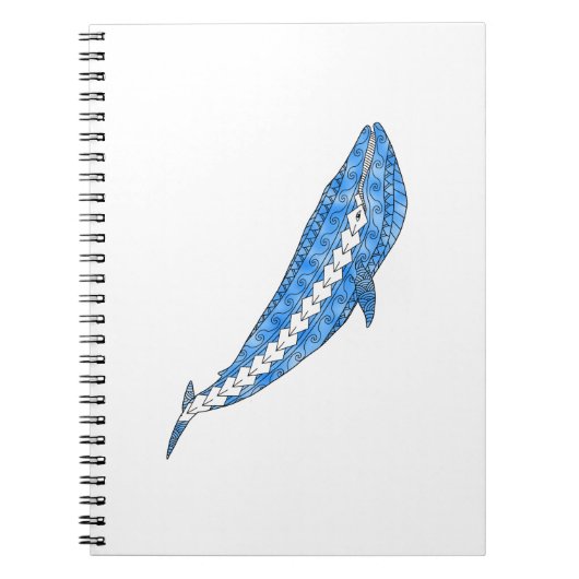 Carnet Baleine bleue tribale (Devant)