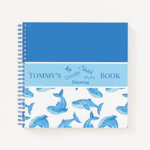 Carnet Baleine Bleue Votre Nom Océan Vie Marine Enfants C