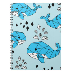 Carnet Baleine géométrique : Motif mignon sans couture