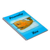 Carnet baleine joyeuse souriante bleu (Côté Droit)