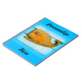 Carnet baleine joyeuse souriante bleu (Côté gauche)