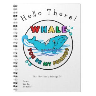 Carnet Baleine Tu Es Mon Ami Blue Bubble Humpback Whale