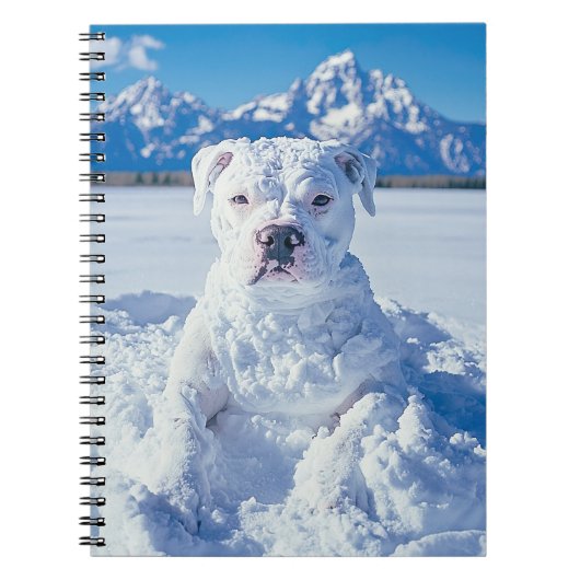 Carnet Balise cadeau Snowman Pitbull Chien Chien Chien Gr (Devant)
