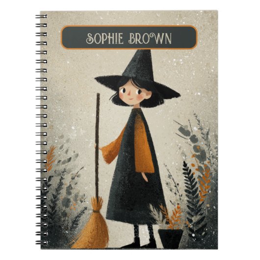 Carnet Balise Halloween éffrayant Nom de la sorcière (Devant)
