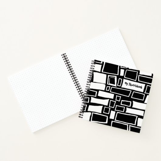 Carnet Balle Abstraite en mosaïque blanche noire (Intérieur)