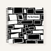 Carnet Balle Abstraite en mosaïque blanche noire (Devant)