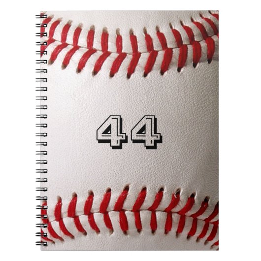 Carnet Balle de baseball blanche classique avec numéro de (Devant)