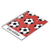 Carnet Balle de foot rouge Hiver rayée Flocon de neige No (Côté gauche)