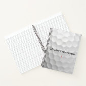 Carnet Balle de golf blanche texturée avec nom et numéro (Intérieur)