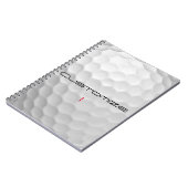 Carnet Balle de golf blanche texturée avec nom et numéro  (Côté gauche)