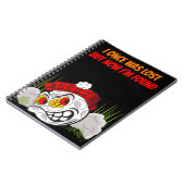 Carnet Balle de golf de dessin animé cachée avec citation (Côté gauche)
