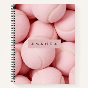 Carnet Balle de Tennis Rose Pâle Chic Personnalisée