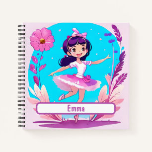 Carnet Ballerina Cute Avec Nametag Personnalisable