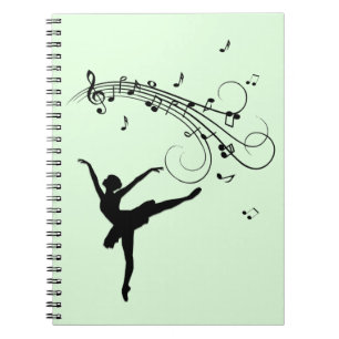 Carnet Ballerina Danse avec Musique Vert