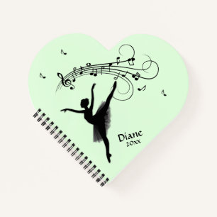 Carnet Ballerina Danse avec Musique Vert