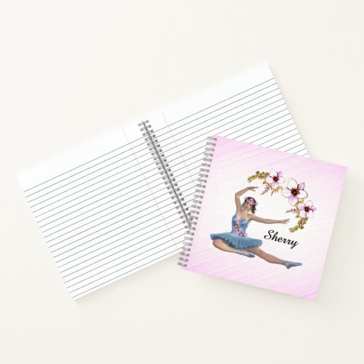 Carnet Ballerina en bleu rose personnel (Intérieur)