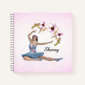 Carnet Ballerina en bleu rose personnel (Devant)