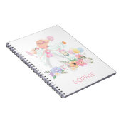 Carnet Ballerina Graceful Bird Flores Nom Rose Blanc (Côté Droit)