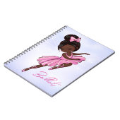 Carnet Ballerina rose, ballet violet afro-américain (Côté gauche)