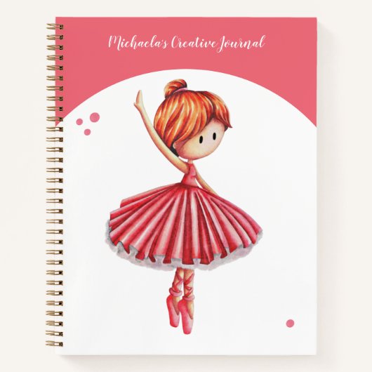 Carnet Ballerina rose mignonne fille (Devant)