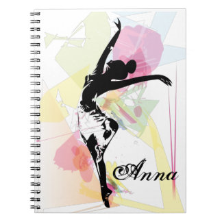 Carnet Ballerina silhouette coloré nom personnalisable