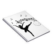 Carnet Ballerine dansant avec des notes de musique (Côté Droit)