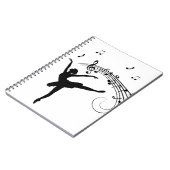 Carnet Ballerine dansant avec des notes de musique (Côté gauche)