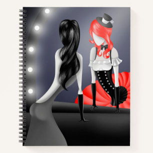 Carnet Ballerine et danseuse excentrique reflet Rouge