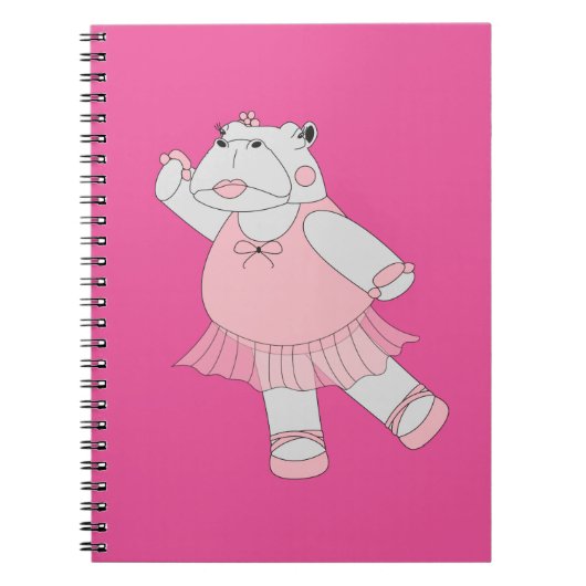 Carnet Ballerine Hippo Rose illusima (Devant)
