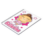 Carnet Ballerine mignonne de Kawaii faisant le ballet (Côté gauche)