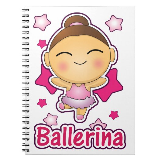 Carnet Ballerine mignonne de Kawaii faisant le ballet (Devant)